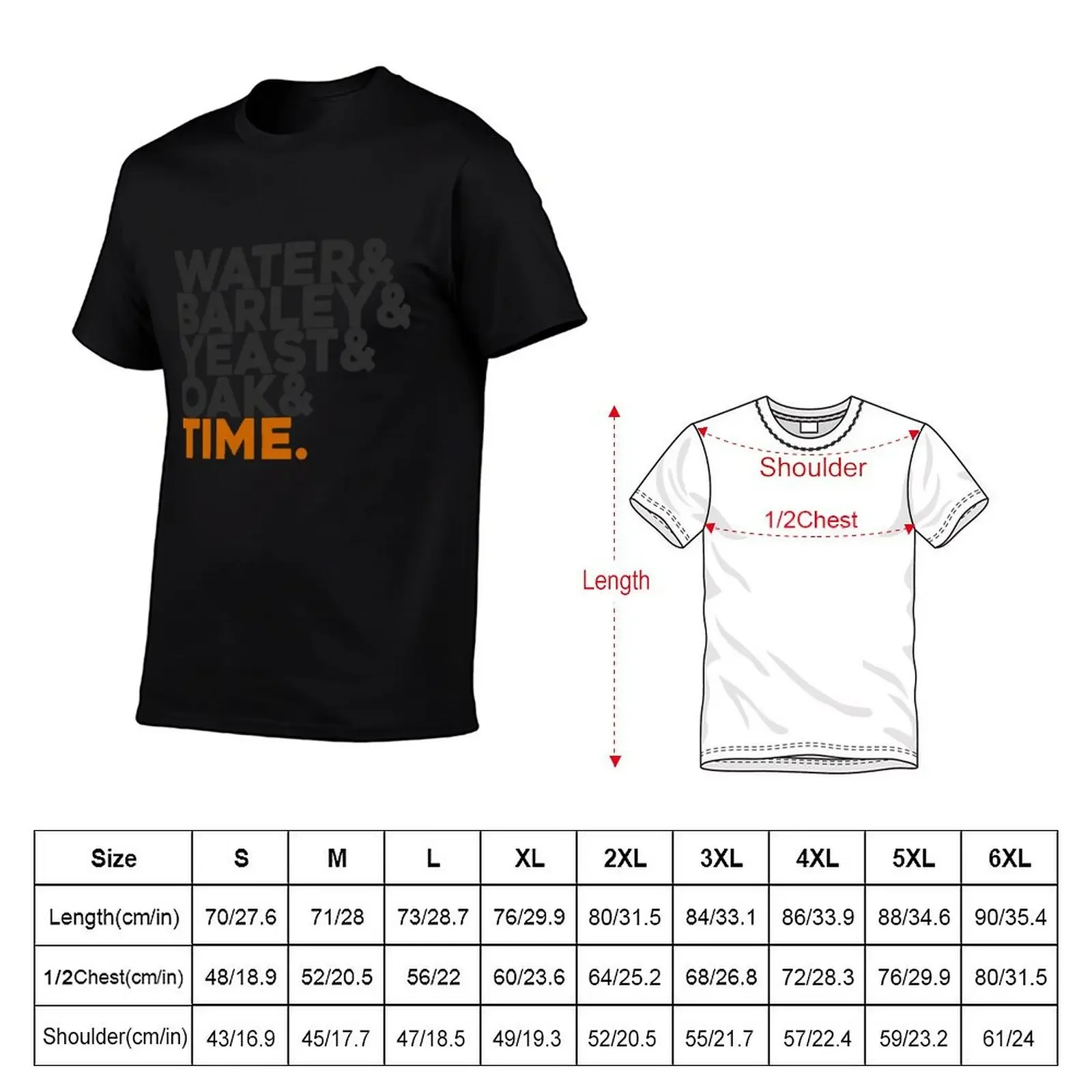 Whisky: Water & Barley & Yeast & Oak Time T-Shirt for a boy vintage graphic tee vintage clothes mens graphic t-shirts hip hop