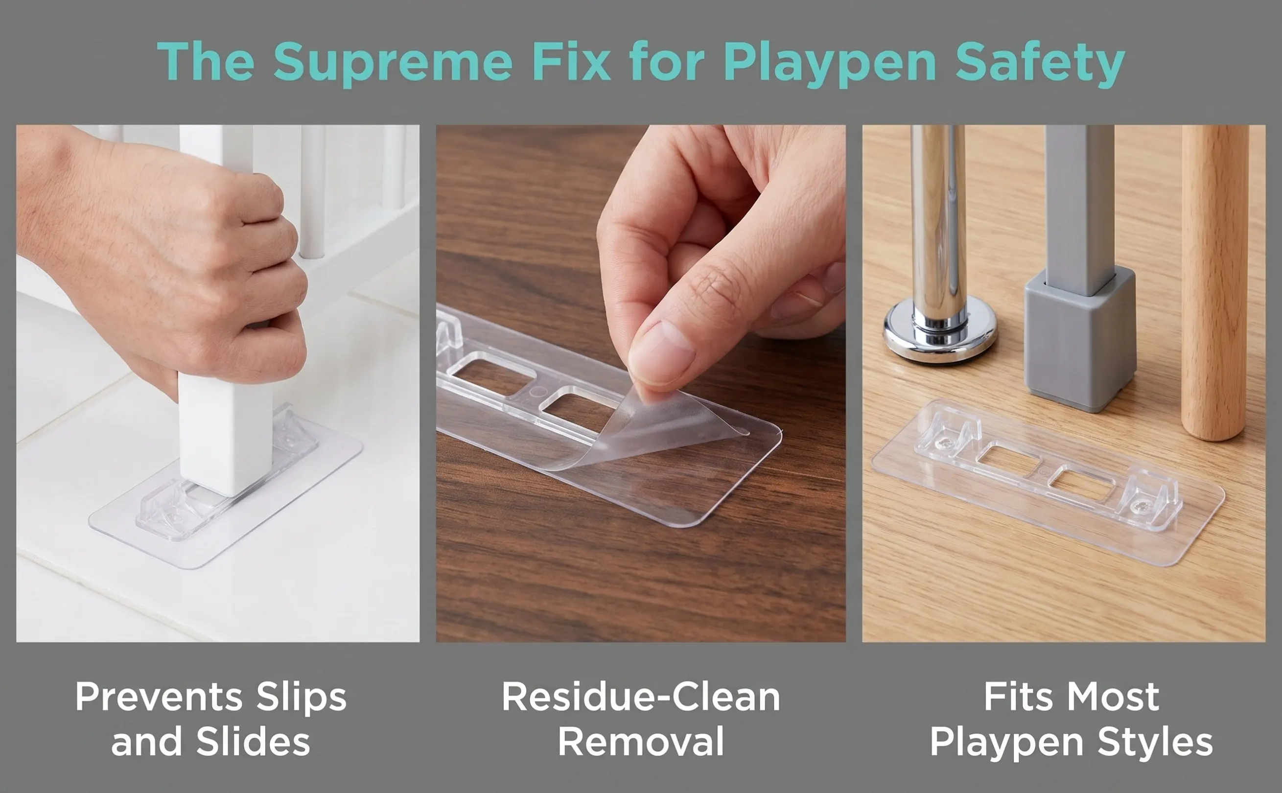 8Pcs Playpen Stabilizer Anti Slip Plastic Base Secure Fixing Baby Infant Playpen Holder Home Floor Stand Accessory