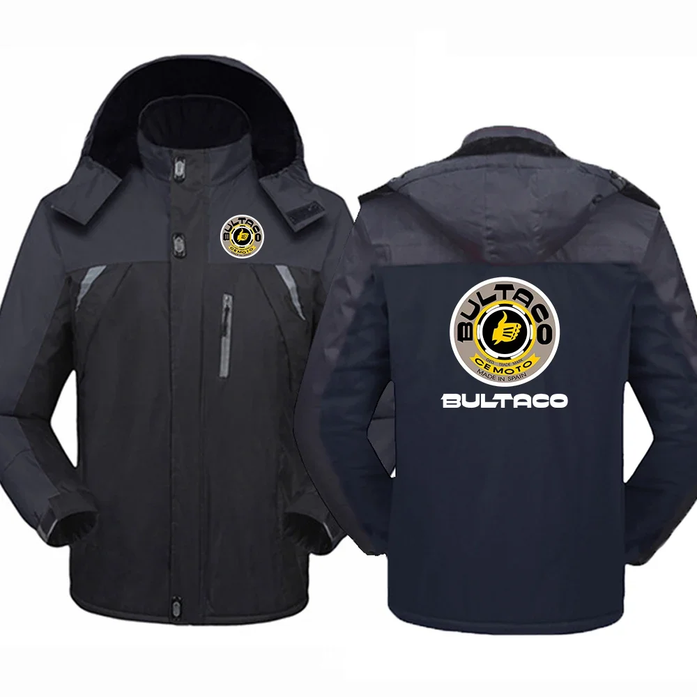 2024 New Bultaco Cemoto Motorcycles Spring and Autumn Windproof Thickened Warm Coat Outdoor Sprint Coat  Hooded Men's Jacket