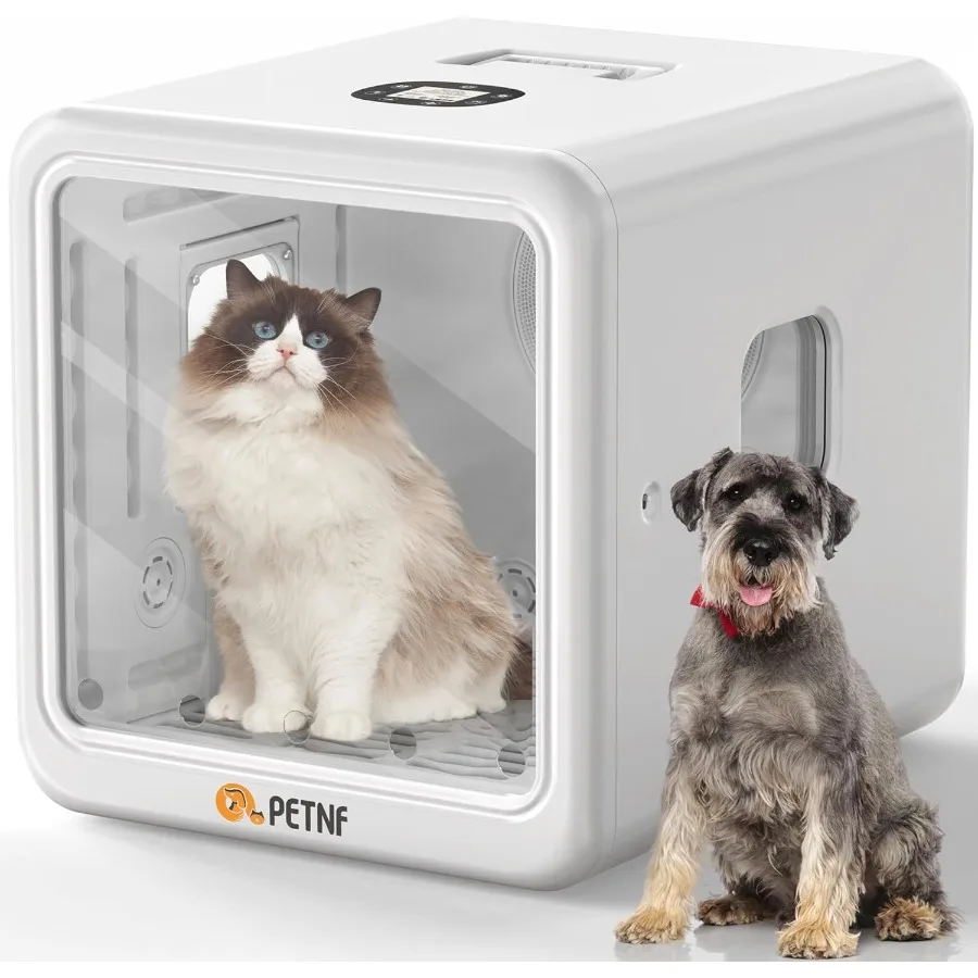 

70L Automatic Pet Dryer Box for Cats and Small Dogs - Quiet Adjustable Grooming Dryer with Airflow and Temperature Control in W