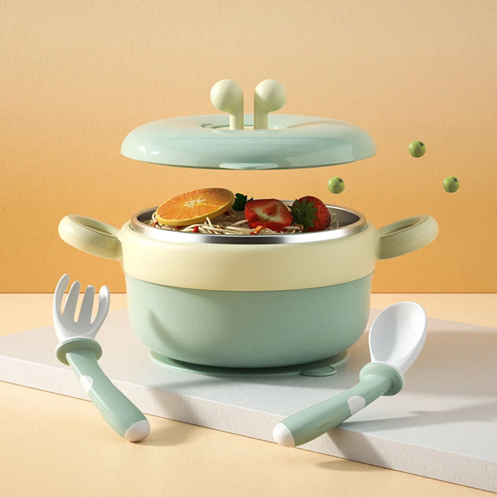 

Stainless Steel Suction Bowl for Baby Food Grade Portable Leak Proof Insulated Kids Feeding Bowl with Lid