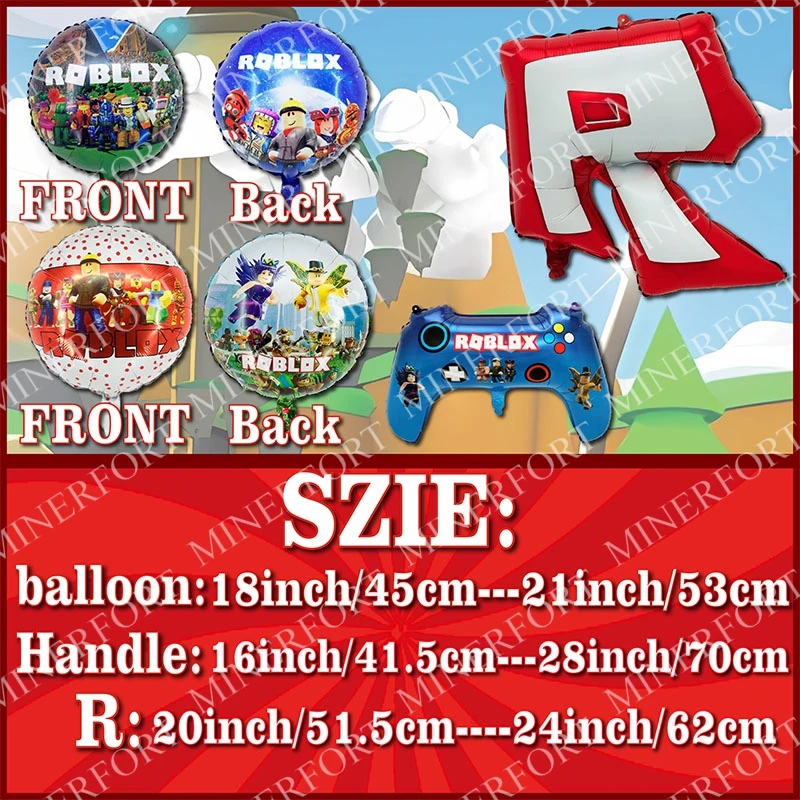 Party Games Easter For Family - ROBLOXED テーマのホイルアルミバルーン漫画ゲーム家族ハッピーバースデーベビーシャワーパーティーデコレーション男の子子供 DIY 用品