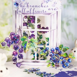 6Style 20Pcs/bag Fruit Full of Branches Series Shell Light Stickers Creative Material DIY Handbook Scrapbook Photo Frame