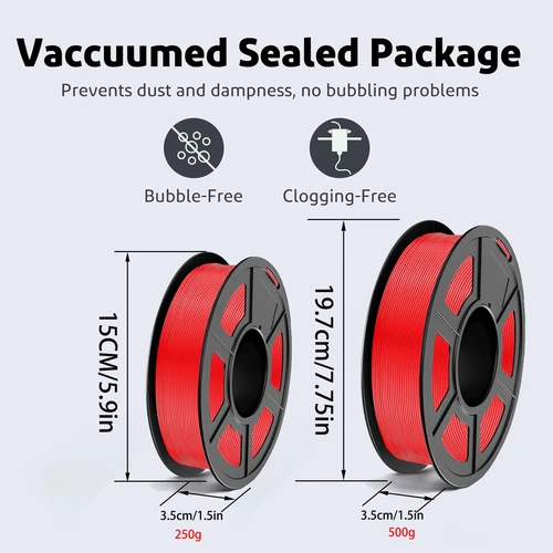 Imagen 2 del producto Filamento de impresora 3D PLA, 1,75 mm, precisión dimensional +/- 0,02 mm, 250 g/500 g por carrete, negro/blanco/azul/rojo