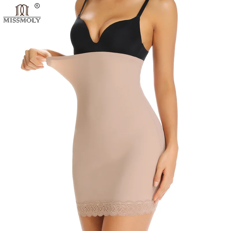 Women Slips Shapewear MISS MOLY High Waist Lace Up Underdress Shaper Sexy Seamless Tummy Control Half Slip Lingeries Bodysuits