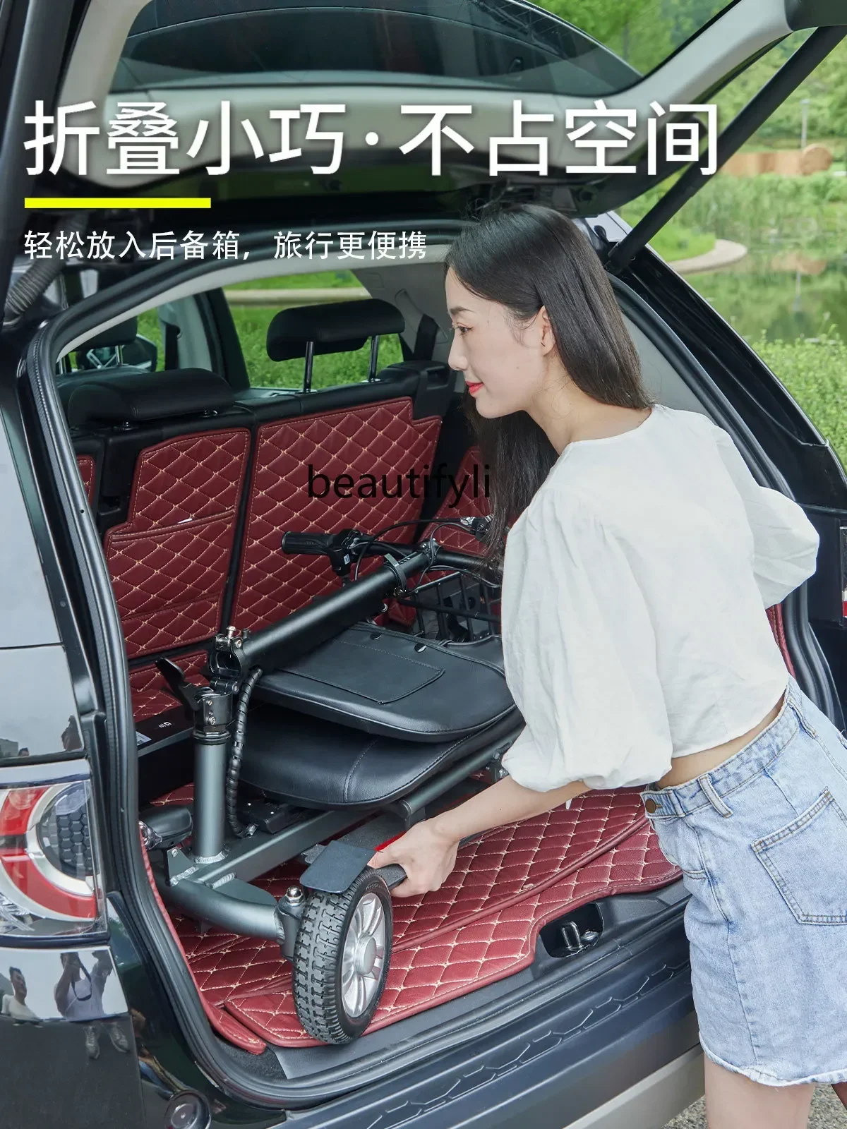 

s23 Four-Wheel Folding Electric Car Aluminum Alloy Light Elderly Disabled Small Power Battery Car