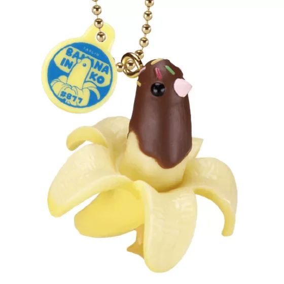 Original Japan Gashapon Banana Parrot Keychain Figure