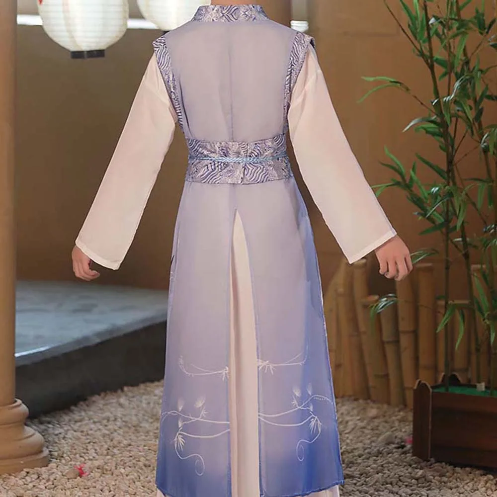 Modello gru bambini cinesi ragazzi Hanfu Tang Dynasty poliestere bambini cinesi ragazzi vestito antico danza popolare Cosplay Performance