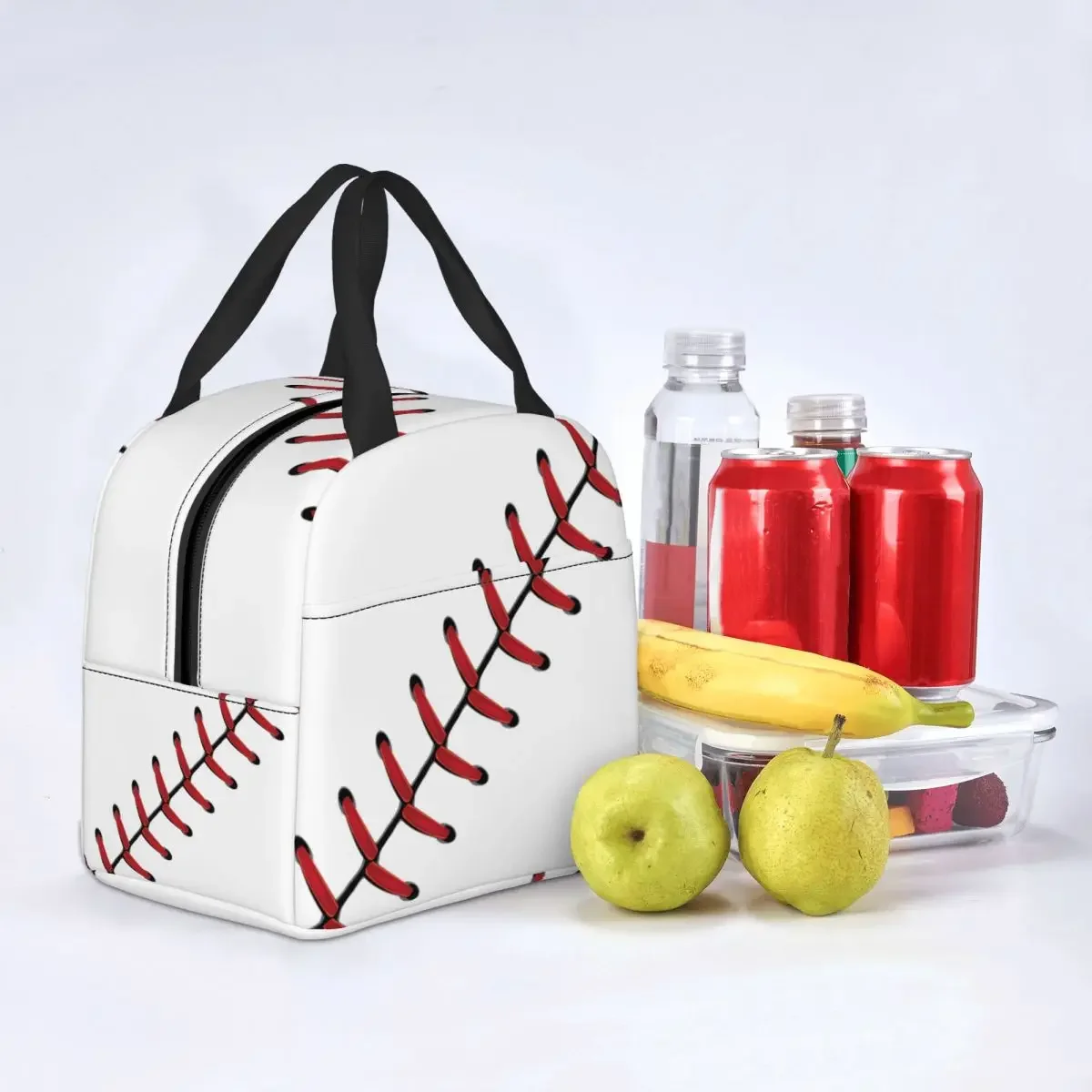 Custom Baseball Lace Lunch Bag Cooler Thermal Insulated Lunch Boxes for Women Children Work School Food Picnic Tote Container