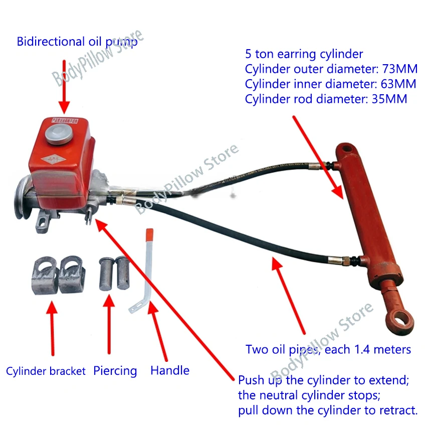 Bidirectional Hydraulic Pump Modified Wood Splitter Press Equipment Two-way Oil Cylinder Oil Pump 5 Ton Oil Cylinder 1500rpm