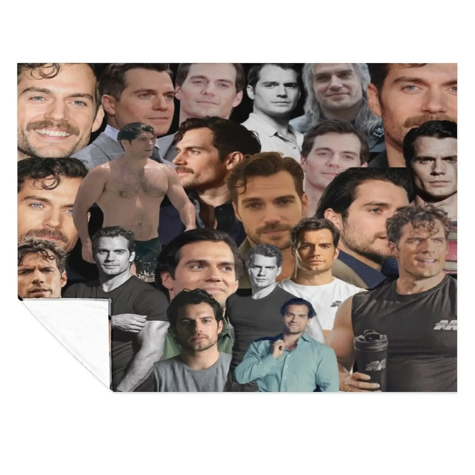 

henry cavill photo collage Throw Blanket Winter beds Plush Plaid on the sofa Blankets Sofas Of Decoration Blankets