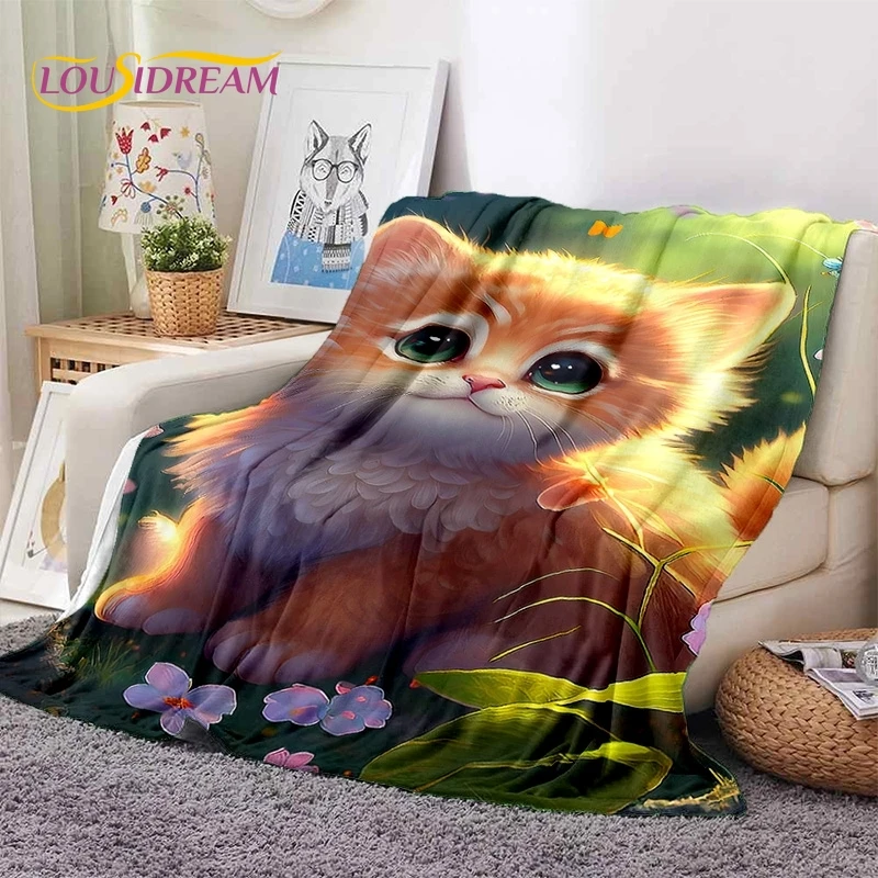 3D Persian Cat,Cute Calico Cat,Ragdoll Cartoon Soft Blankets,Keep Warm Throw Blanket for Picnic Beds Sofa Home Bedroom Gift kid