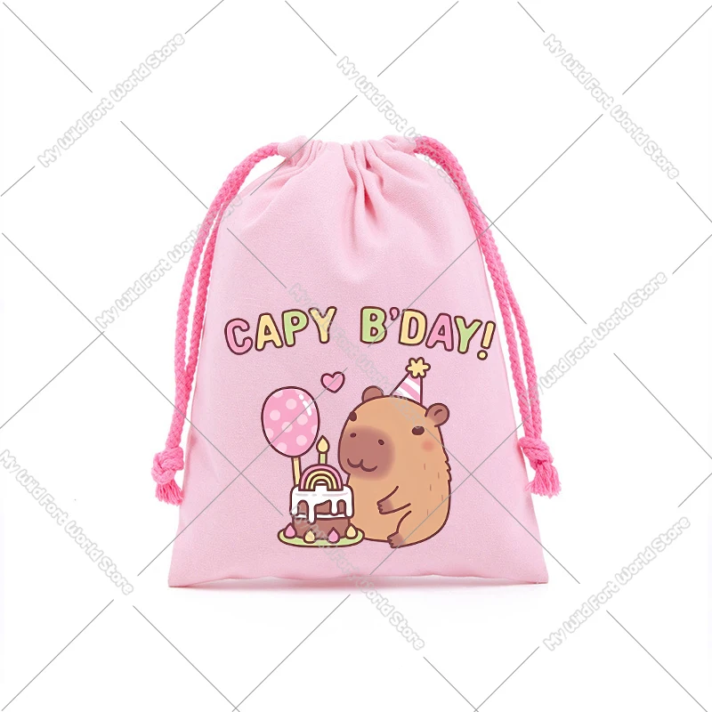 Nette Capybara Lagerung Kordelzug Tasche Tiere Cartoon Geburtstag Geschenk Taschen Mädchen Party Süßigkeiten Paket Schlüssel Münzfach Kinder Geschenk – Detail 2