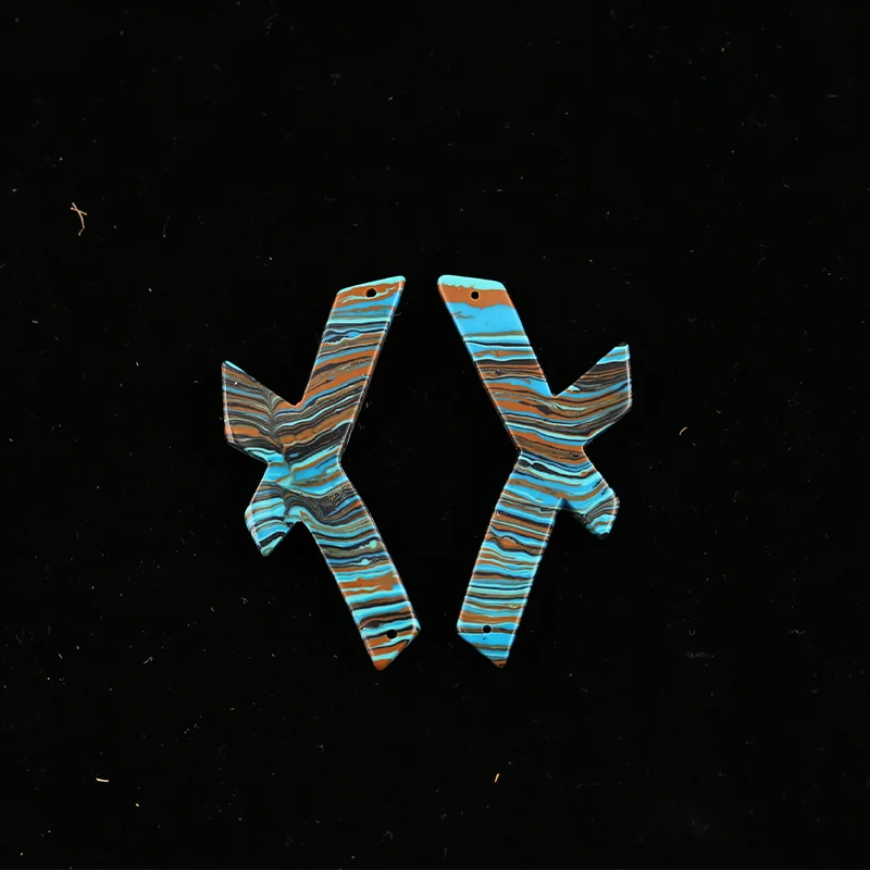 B&F Rainbow Jasper Earring Beads for Jewelry Making, Handmade Natural stones beads, Stones for jewelry Making Supplies