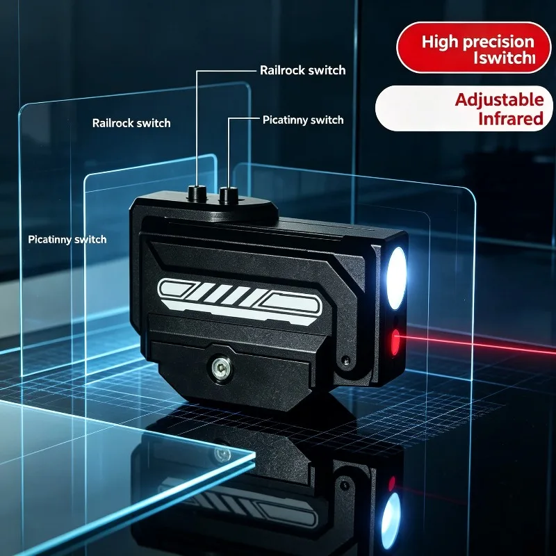 Universal 20mm Rail Mount Toy Parts, Under‑mounted Transmitter Accessory + Under‑mounted Flashlight Accessory