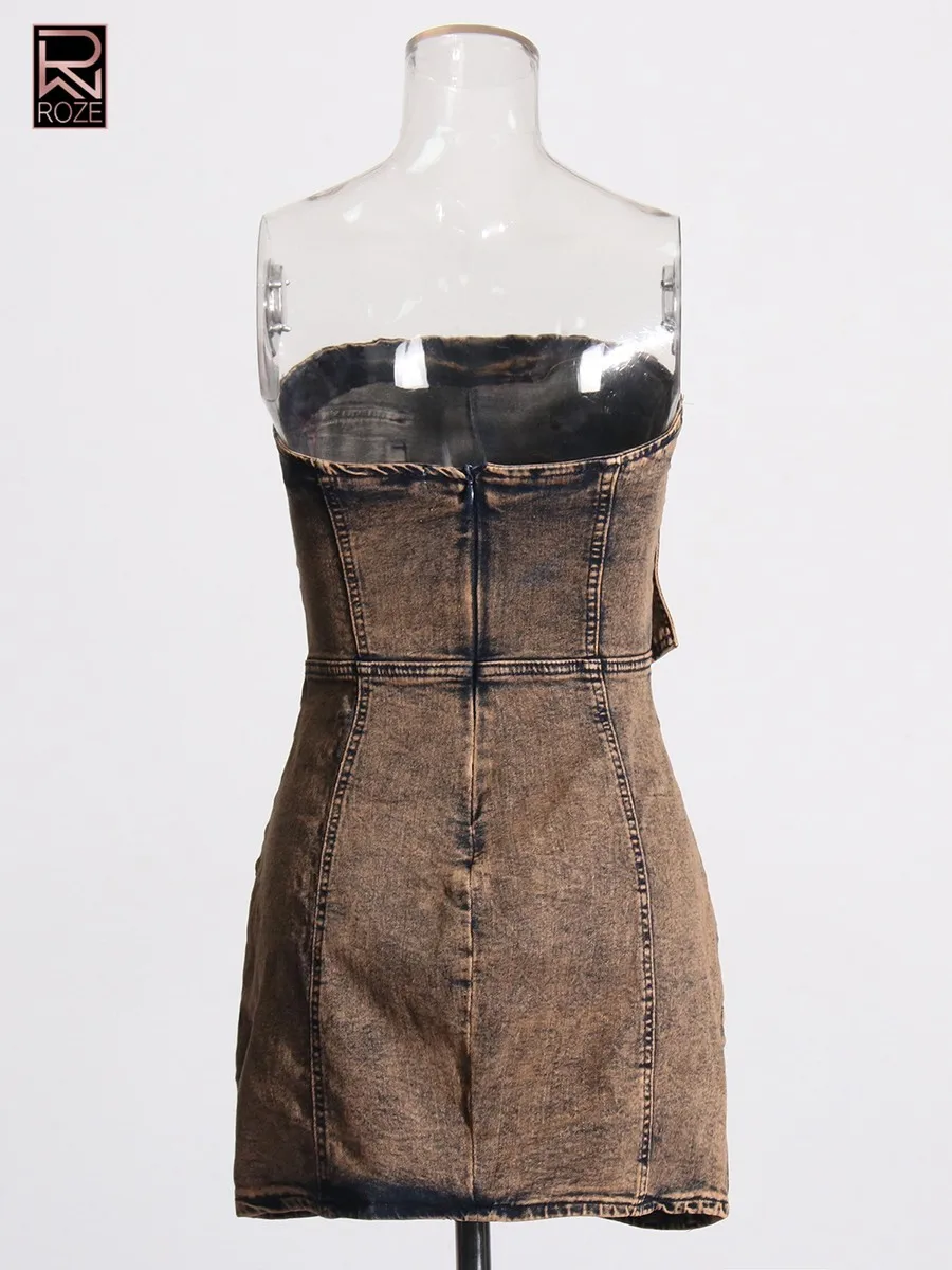 Sukienki damskie wyszczuplające z kieszeniami, asymetryczne, bez ramiączek, bez rękawów, tunika, sukienka kowbojska, odzież damska