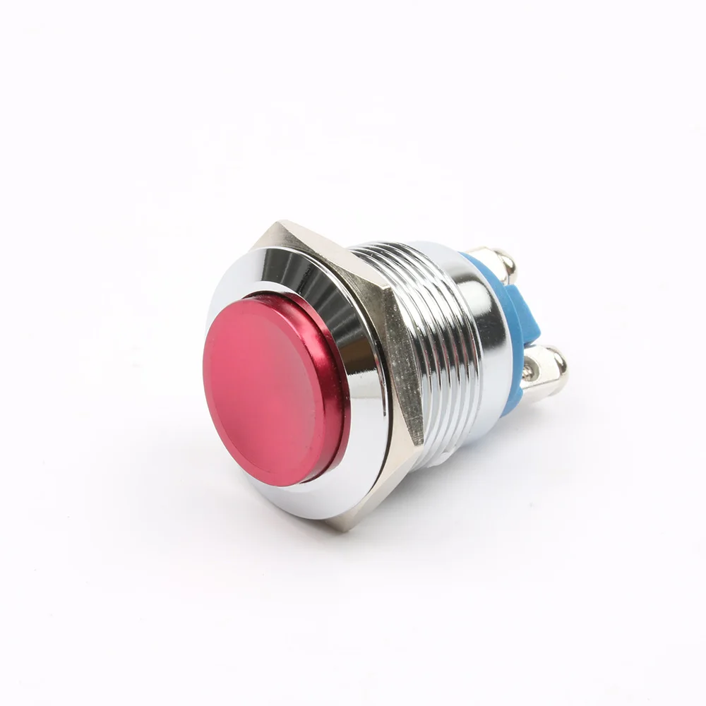 19mm push button switch high round Copper Momentary switches screw terminal 1NO colorful start button 19BYGT.F.L