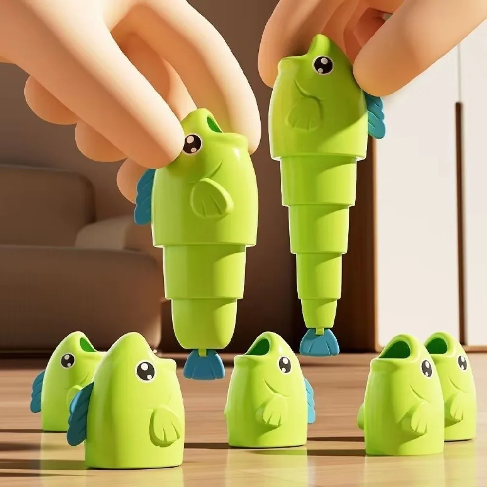 Stretchable Fish Fishing Battle Game Cartoon Educational Fishing Game Toy Long Short Montessori Fish Catching Game