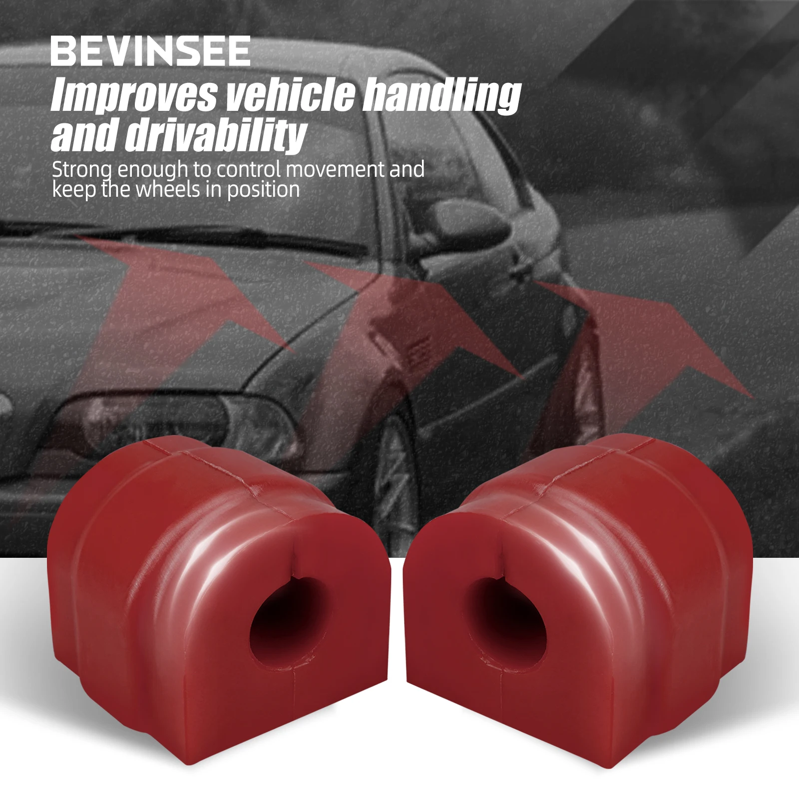 BEVINSEE Front Anti-Roll Sway Bar Polyurethane Bushing For BMW E46 1999-2006