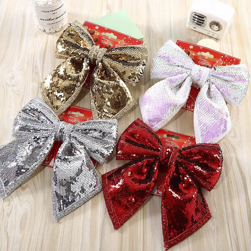 

Large Knot Christmas Bright Scale Knot Christmas Tree Decoration Products Glitter Thick Christmas Butterf...