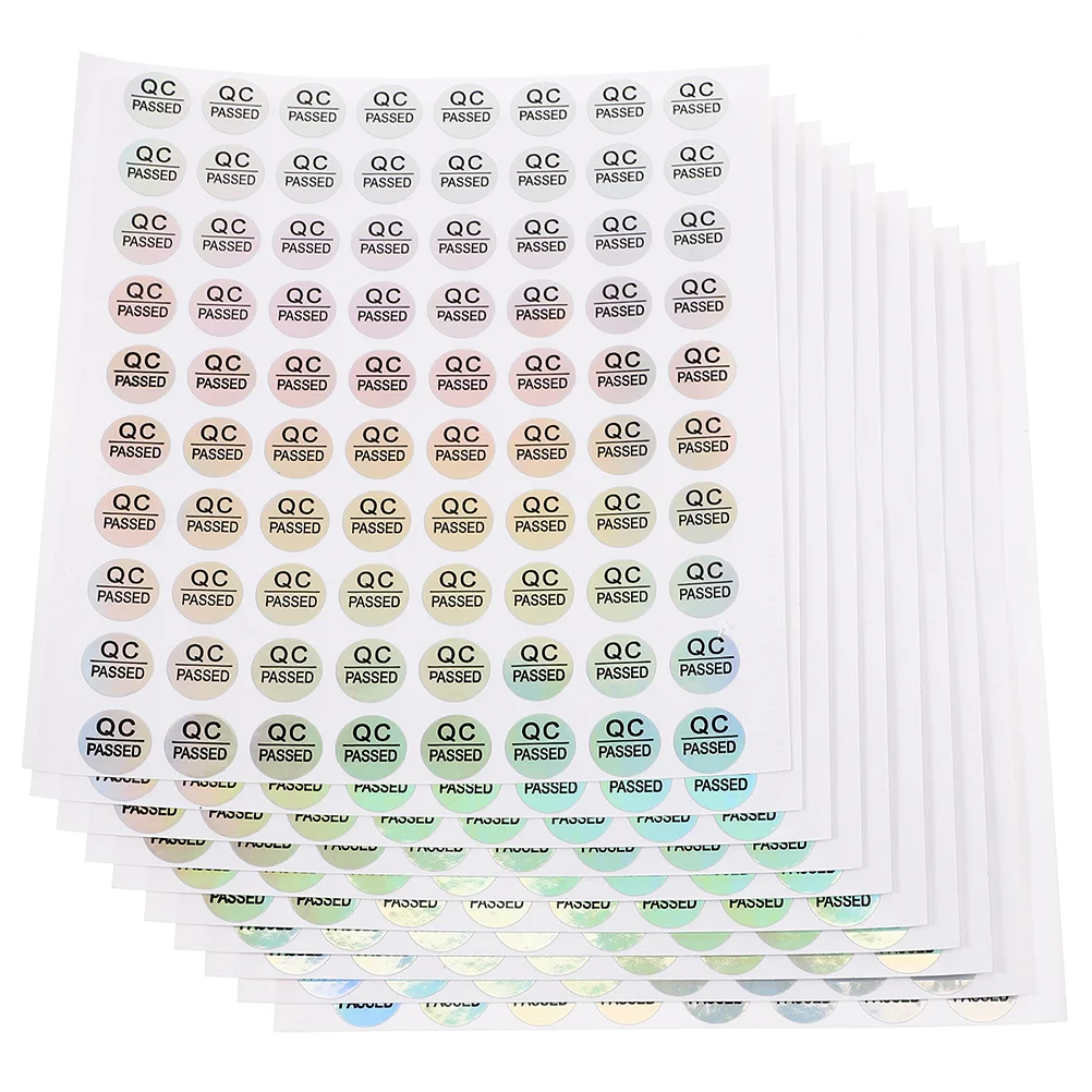 1600 Pcs Nail Design Stickers PASS Tag Quality Inspection Labels Clear Duct Tape