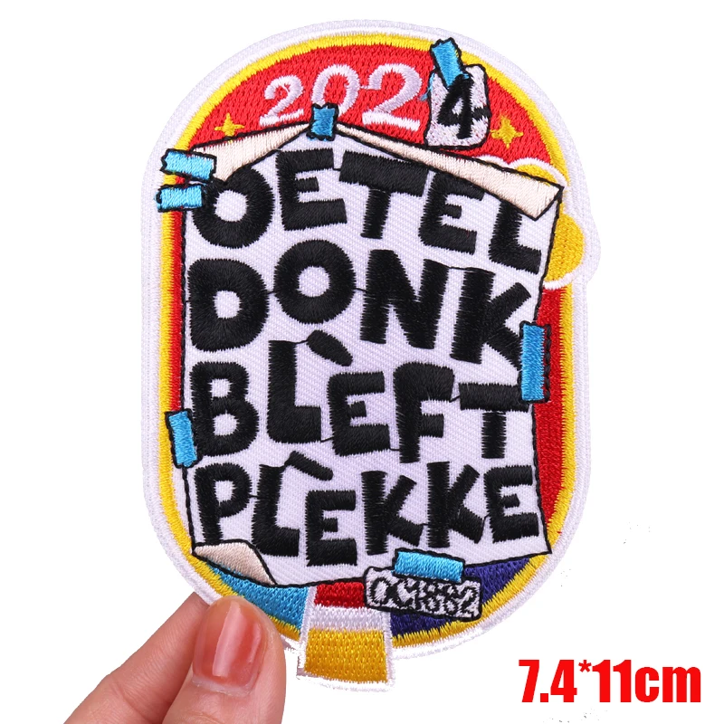 Netherland Carnival Oeteldonk Emblem Embroidery Patches Iron On Patches For Clothing DIY Frog Patches On Clothes Sew Badges