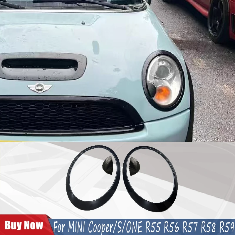 For MINI Cooper/s/one R55 R56 R57 R58 R59  (2nd Gen) Black Headlight Surround Car Accessories Sticker