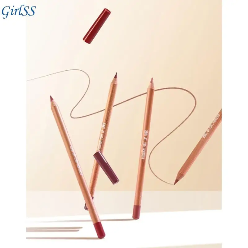 Delineador labios mate, lápiz delineador labios altamente pigmentado para forma y esculpir labios, lápiz labial