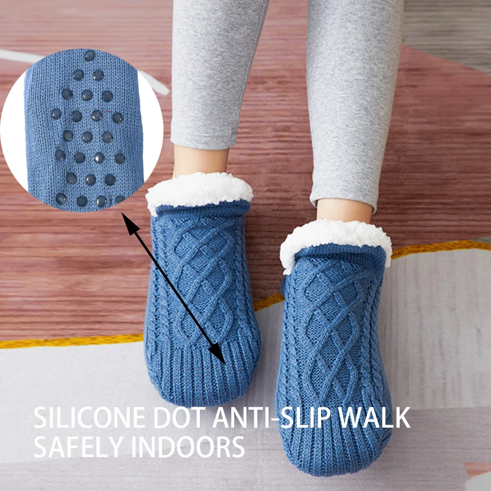 ل ● جوارب سرير حرارية غير قابلة للانزلاق مع قبضة للنساء، تبقى دافئة ومريحة في هذا الشتاء مع هذه القطيفة #3