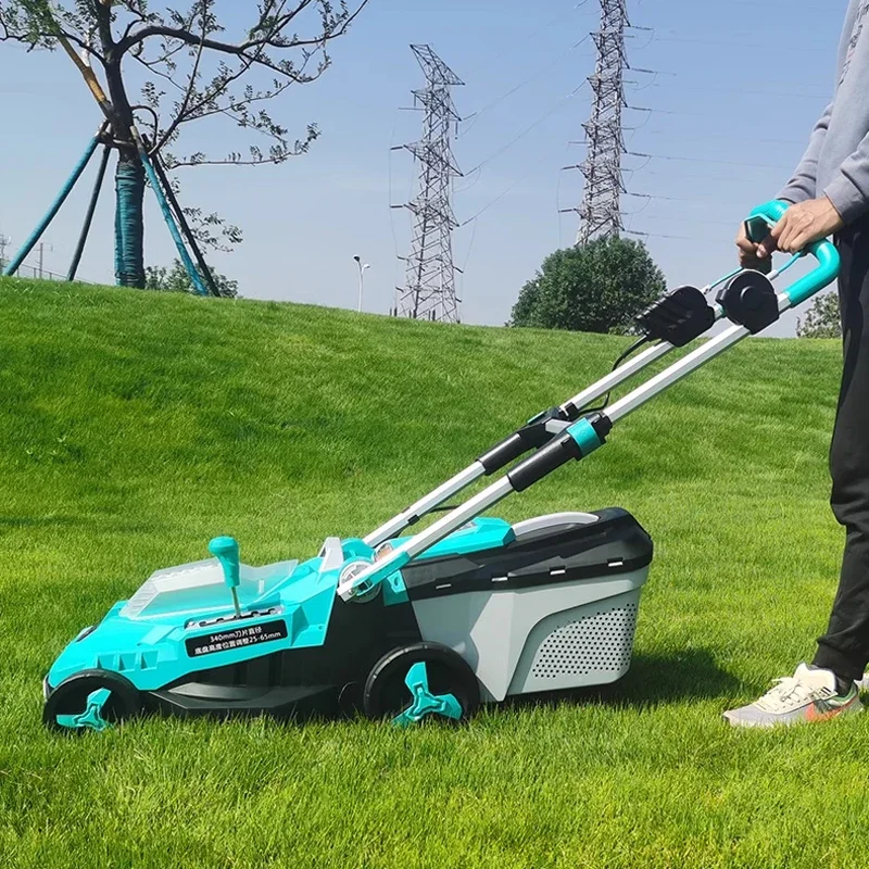 40V Lithium battery electric lawn mower Household small lawn mower rechargeable Hand push lawn mower Grass collection