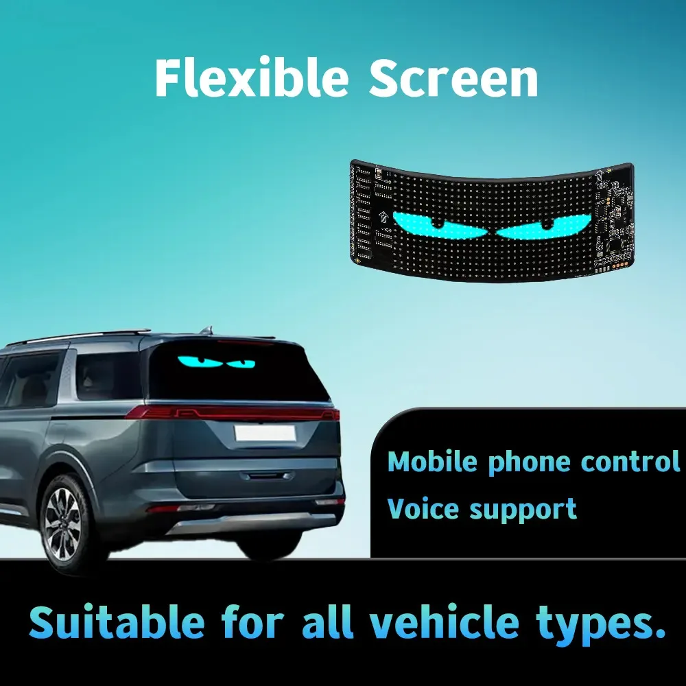 New Flexible LED Screen with Devil's Eyes Feature Digital Truck Car Shop Advertisement Entertainment APP Control Light Condition