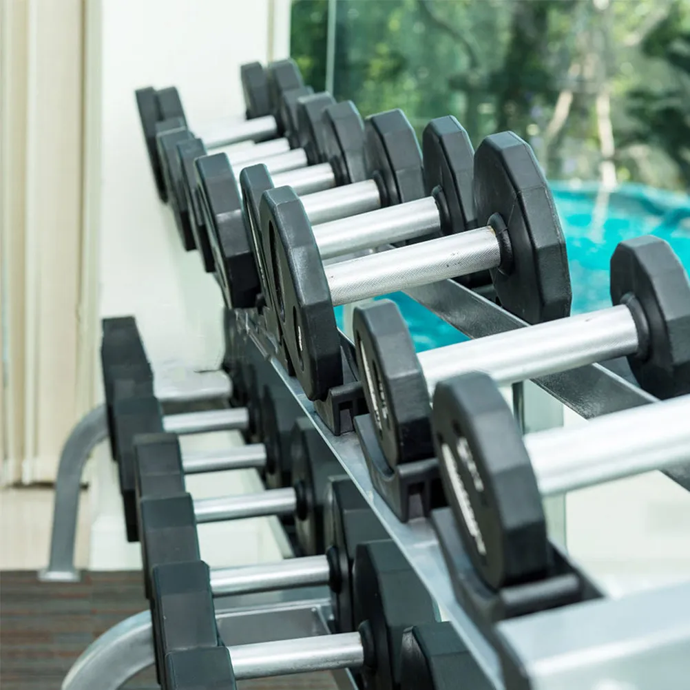 

Набор из 8 прочных напольных подставок для гантелей, нескользящий, сверхмощный, горизонтальный органайзер для домашнего спортзала, маленькая стойка для гантелей, подставка для гантелей