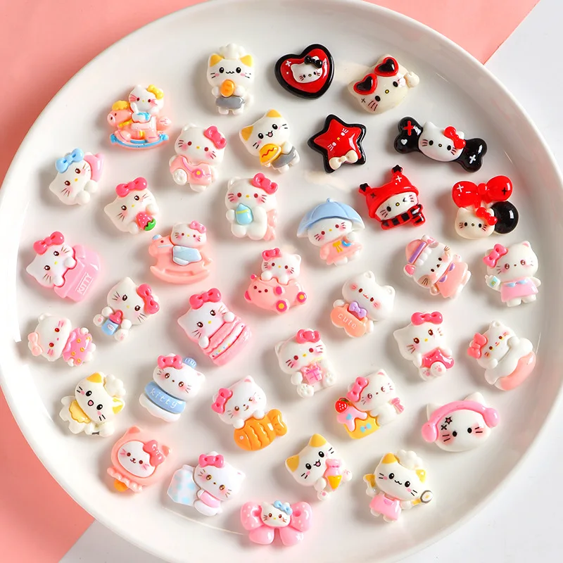 

36/180 шт., серия милых кошек, аксессуары из смолы, ручная работа, сделай сам, кремовый клей, чехол для телефона, чашка для воды, клейкий материал для холодильника