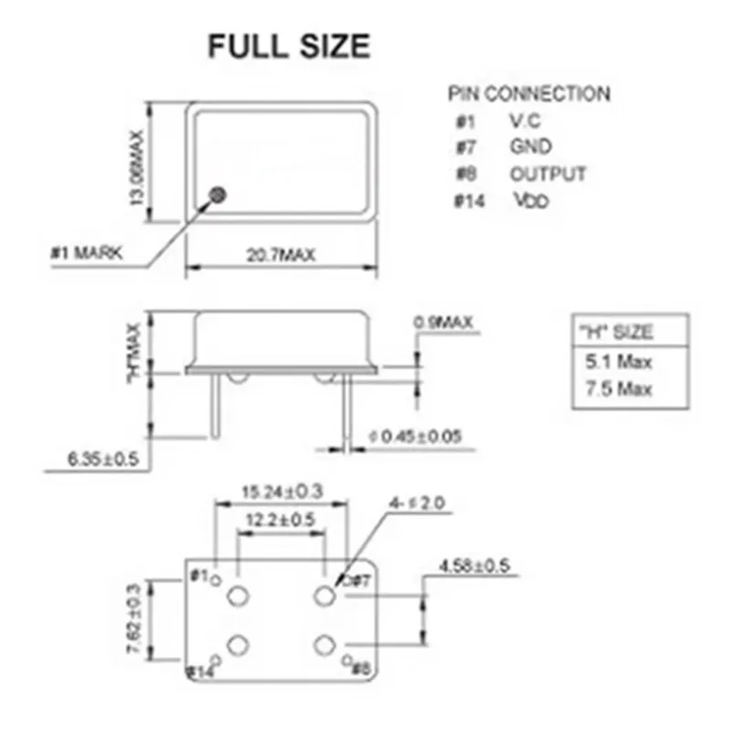 5PCS In Line Active Crystal Oscillator 56MHZ Oblong Shape Full Size 56M 56.000MHZ OSC DIP-4