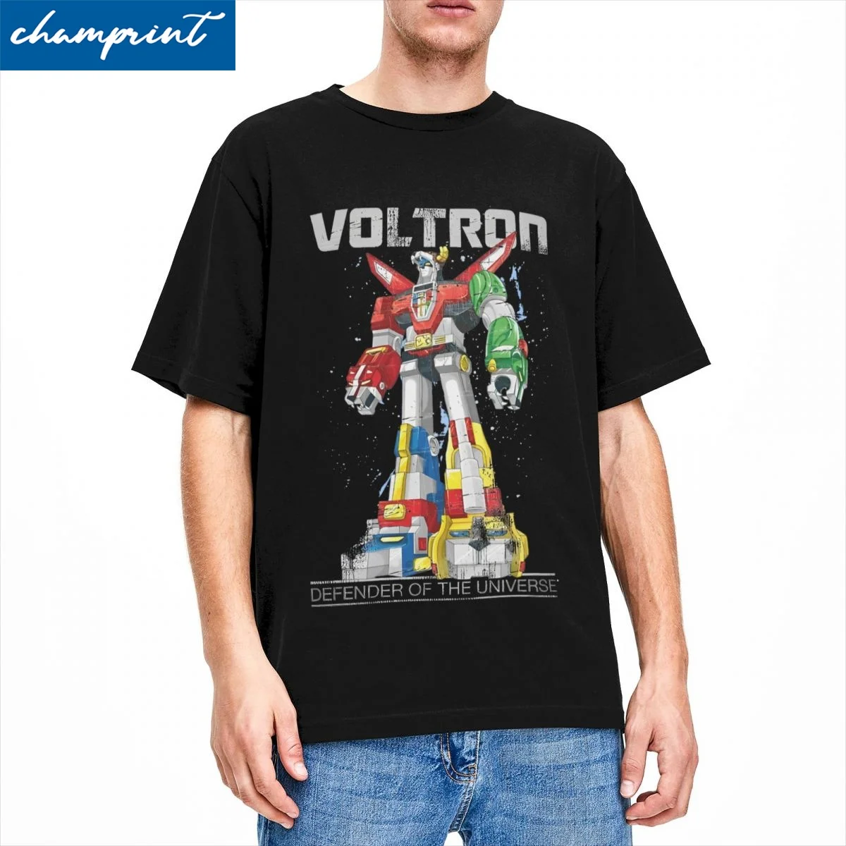 

Men Women's T-Shirts Voltron Legendary Defender Fashion Pure Cotton Tee Shirt Short Sleeve Robot Anime T Shirt Tops Big Size