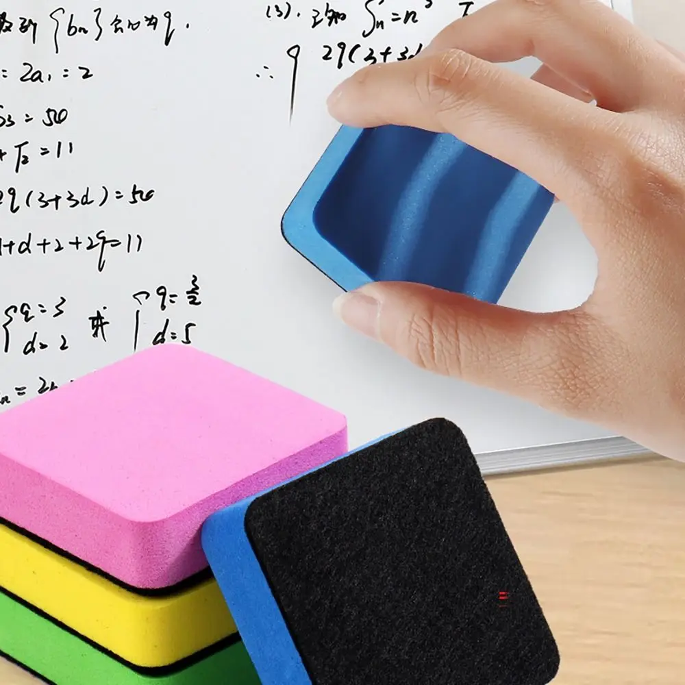 Cartoon Multi-color Whiteboard Eraser Square Marker Cleaner Chalk Blackboard Wipe School Office