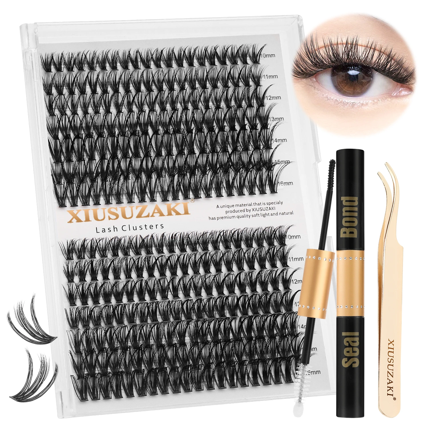 DIY Lash Extensions 280 PCS Individual Cluster Lashes Set Kit 30D/40D Lash Bond and Seal for Eyelash Extensions Self-Grafting