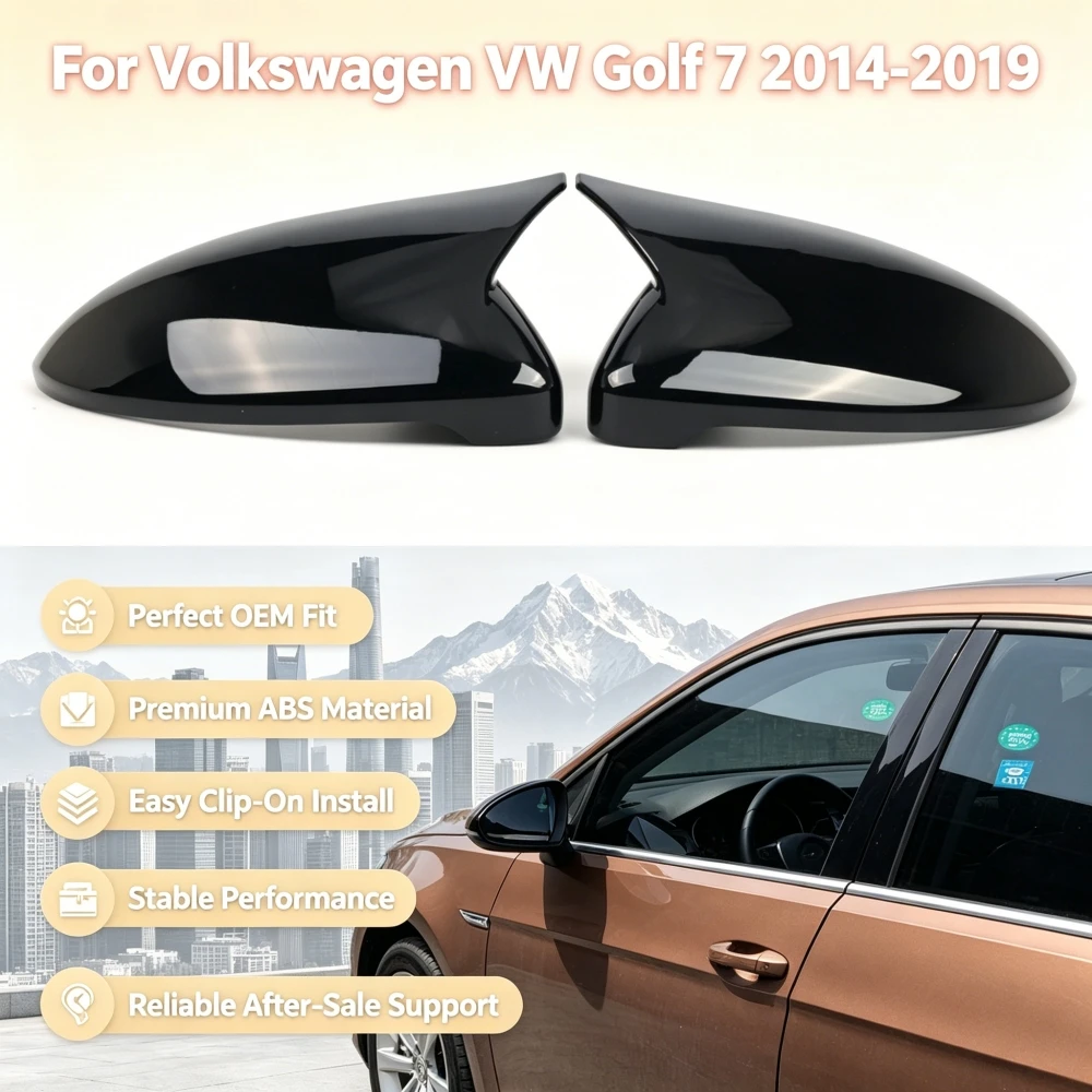 Obudowa lusterka wstecznego z wzorem rogu, para, solidna konstrukcja, bezpośredni montaż, pasuje do Volkswagen VW Golf 7 2014-2019