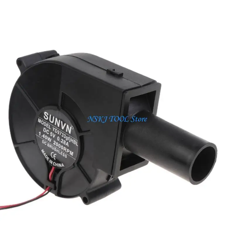 Quạt BBQ L8RC 9733 Máy thổi khí 97x97x33mm 5V 12V 24V 2000-3600R Khởi động than với ống khí 26mm cho bếp lò nướng màu xanh lá