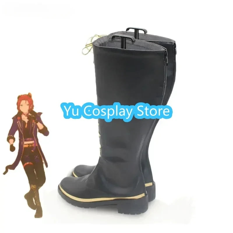 Trickstar Isara Mao Cosplay Shoes Game Ensemble Stars Cosplay Prop PU Leather Shoes Halloween Carnival Boots Custom Made