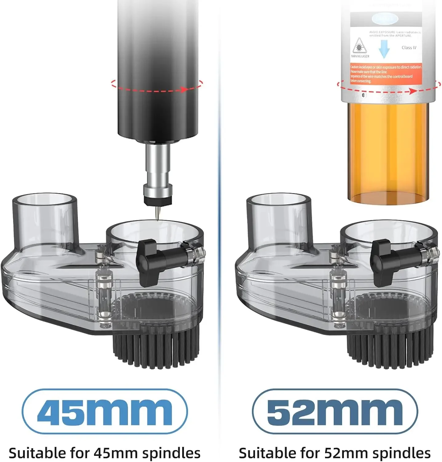 Zapata antipolvo para enrutador CNC de 45/52MM para máquinas CNC, Motor de 45mm de diámetro, para máquina de grabado serie 3018 Pro 3020 4540
