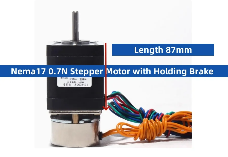 

Шаговый двигатель Nema17 0,7N с удерживающим тормозом, самоблокирующееся отключение питания 24 В, высокий крутящий момент, низкий уровень шума
