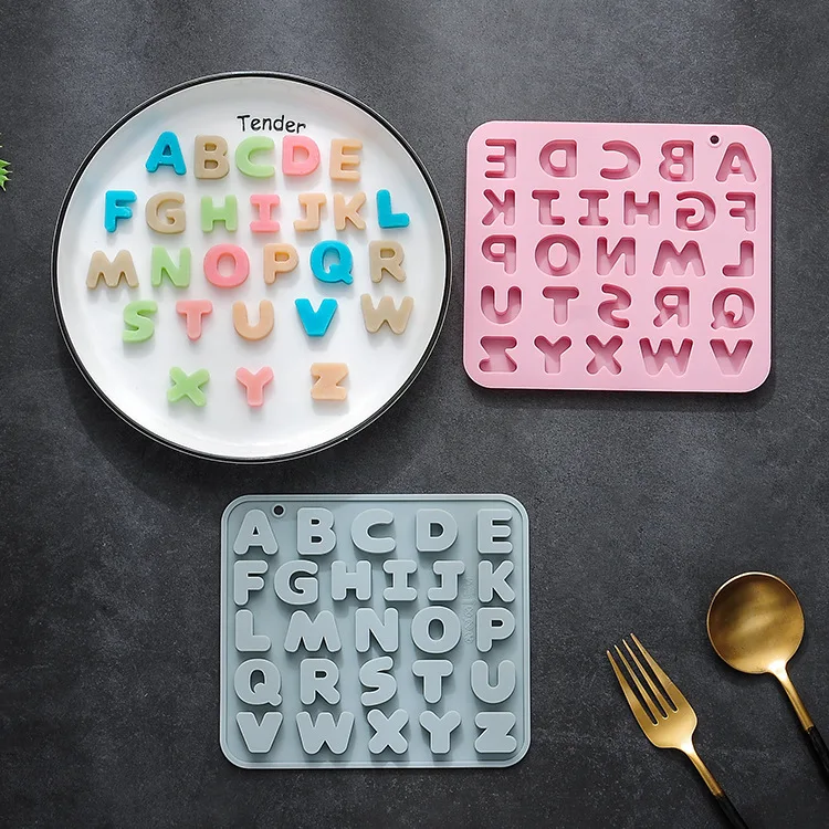 26Cavity English letters Silicone Mold 3D Chocolate Mold Cake Candy Mold Baking Tool DIY Fondant Decor Craft Cookie Mould view 2