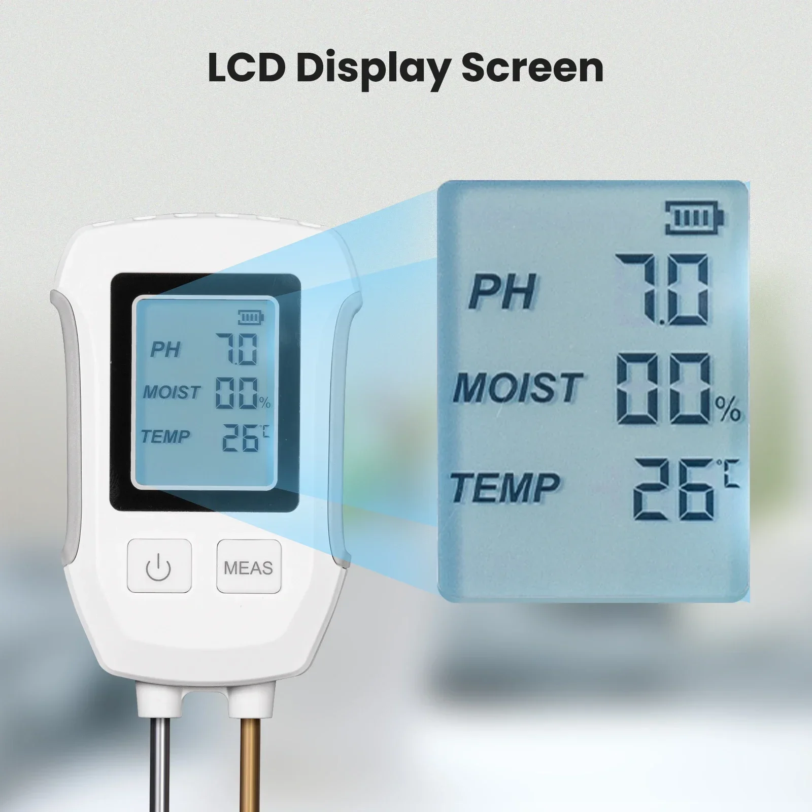 Imagem -06 - Moes em Detector de ph do Solo Tester Tela Lcd Termômetro Medidor de Temperatura e Umidade para Jardinagem de Plantação em Vasos de Flores
