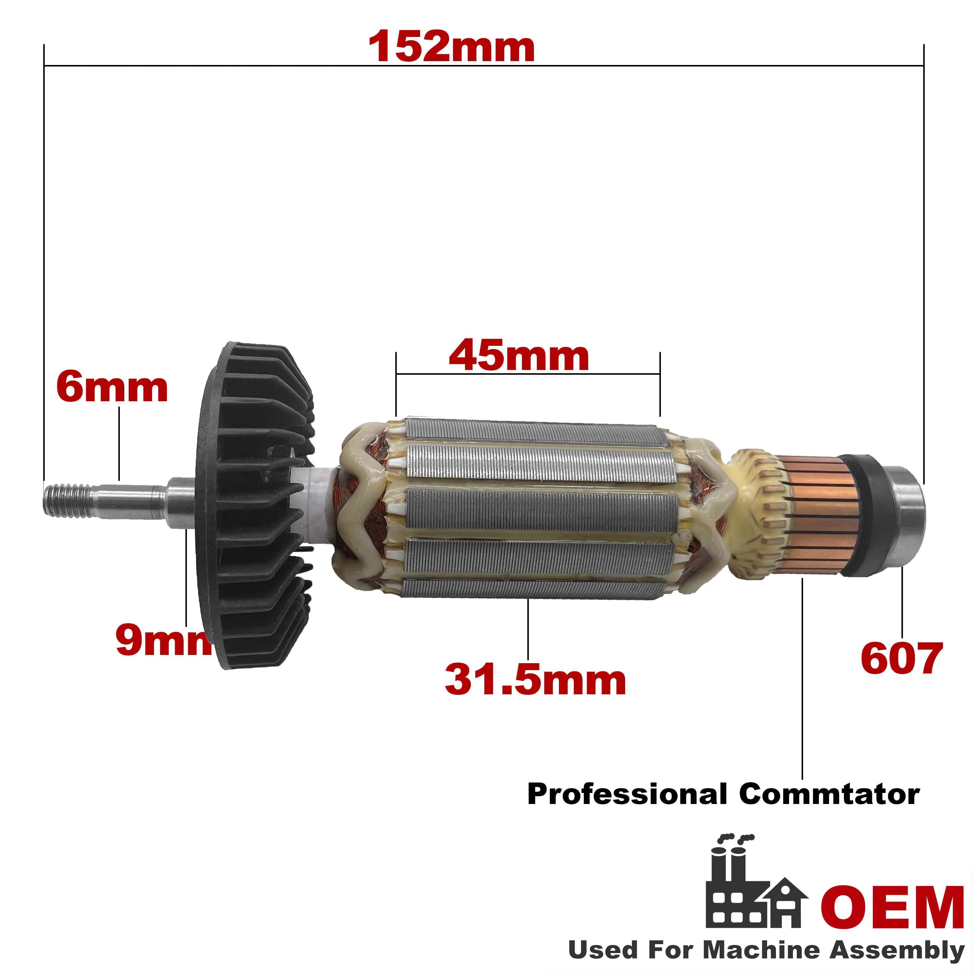 AC220V-240V Armature Rotor Anchor for MAKITA Angle Grinder 9553 9555 9553NB 9553HB 9553HN 9555HN