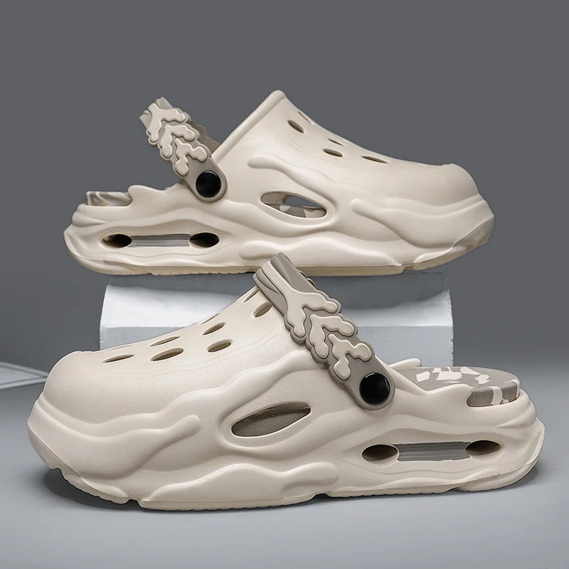 Eva Thick Sole Couple Sandals, Beach Slippers, Height Increase 5cm, Non-Slip, Comfortable Walking, Perfect for Outdoors