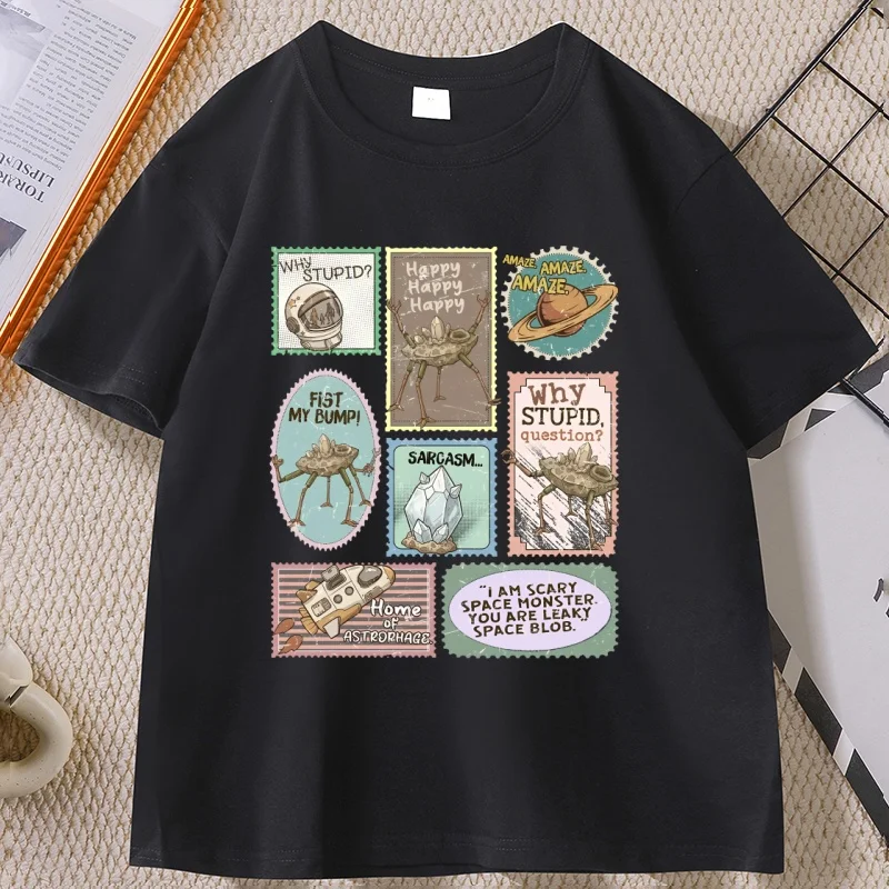 

Amaze Sci-Fi T Shirt Rocky Space Alien Tee Shirt Funny SciFi Reader T-Shirt Book Lover Cotton Trendy Short-sleeved Tshirt