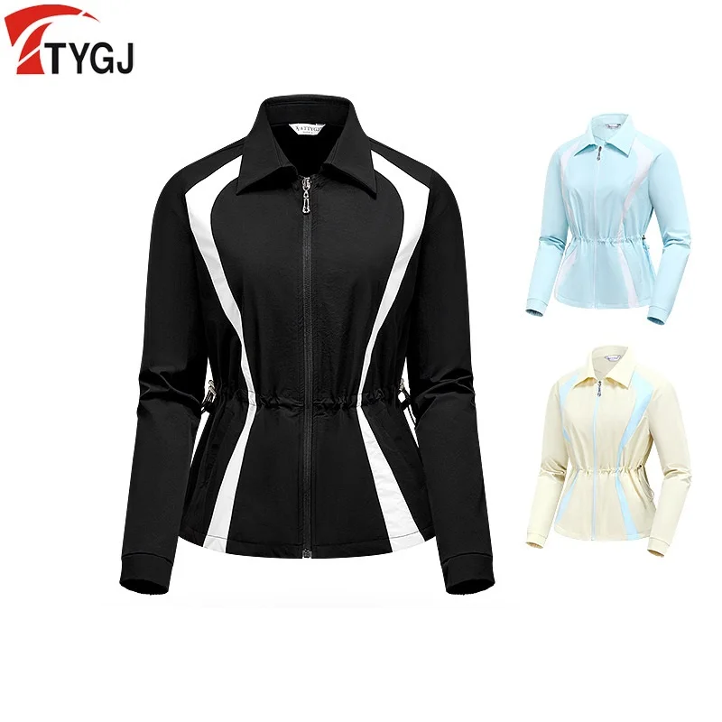 

TTYGJ осень/зима новая куртка для гольфа женское ветрозащитное пальто с длинными рукавами женская повседневная ветровка с эластичной резинкой на талии одежда для гольфа