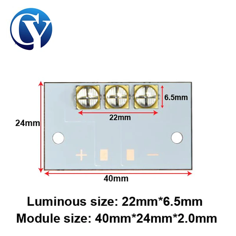 UV LED  Light 6565Module 30W 365nm 385nm 395nm 405nm Planar Quartz Lens Lamp Beads  Curing  3D Resin Printer