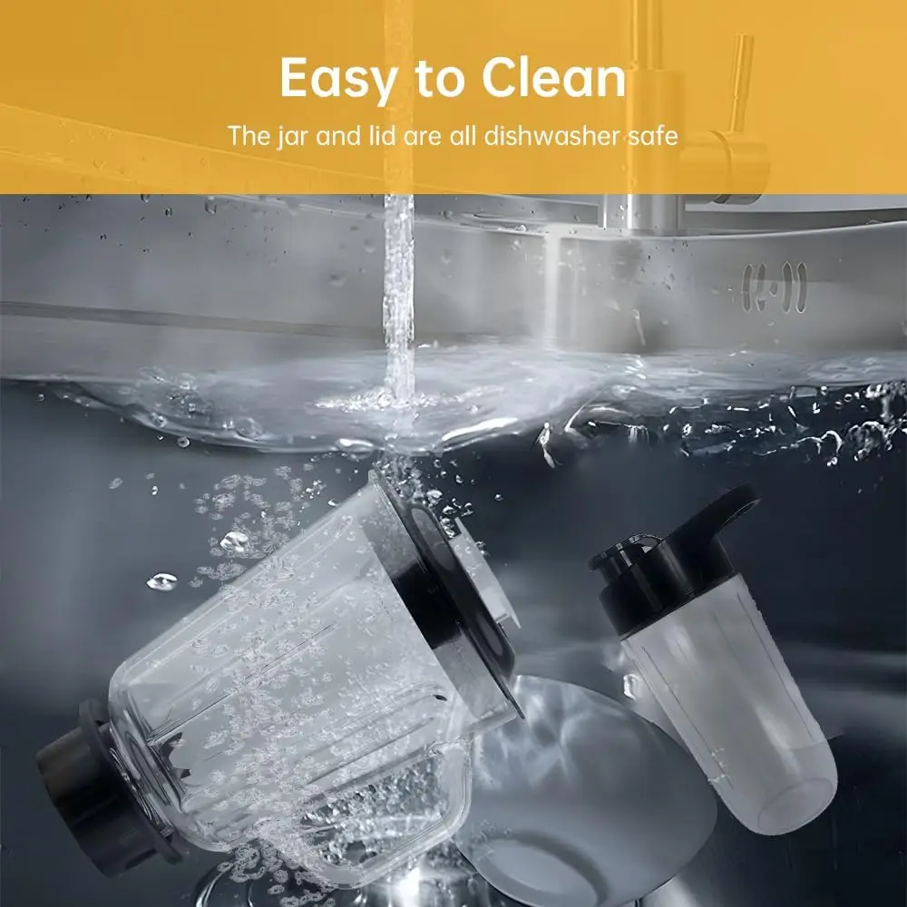 ขนาดส่วนตัวเครื่องปั่นสมูทตี้พร้อมถ้วยสําหรับห้องครัว 500W สแตนเลสเครื่องปั่นขนาดเล็ก 2 ความเร็วปรับ 48oz ขวดแก้ว DO